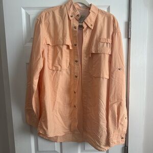 L.L. Bean Light Orange Travel/Fishing Shirt